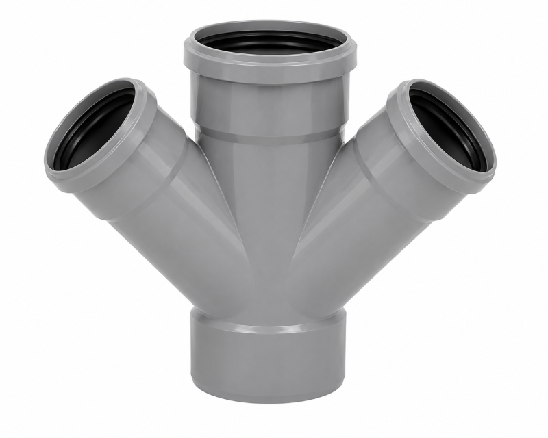 [PVC45DCULFF-110] DOUBLE CULOTTE PVC EGALE 45° EVACUATION FF A COLLER (DOUBLE CULOTTE PVC EGALE 45° EVACUATION FF A COLLER — 110)