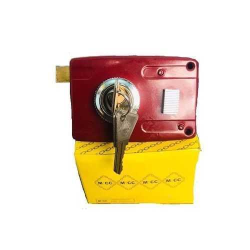 [MICC-2C] SERRURE DE PORTE - VERROU DE SECURITE MICC - ROUGE /ARGENT (2 C)