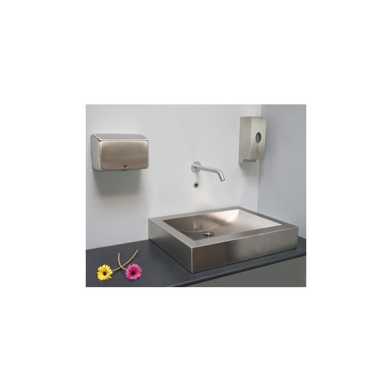 [L-048-S-T2] LAVABO INOX A FIXATION MURALE DESIGN RECTANGULAIRE