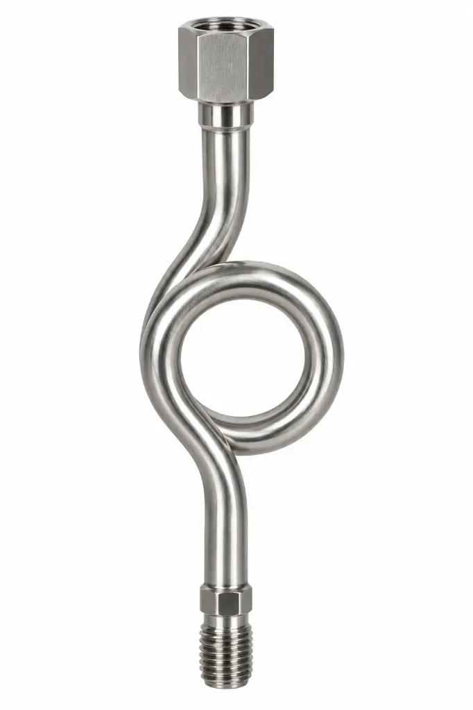 [SIPM-I-015] SIPHON POUR MANOMÈTRE TYPE QUEUE DE COCHON – M/F – INOX 316 TI – DN15 (1/2")