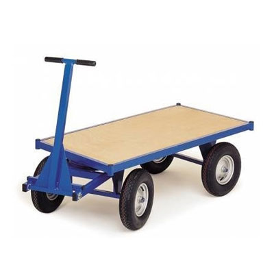 [REMINDUS6] REMORQUE INDUSTRIELLE A MAIN POUR INTERIEUR - ROUE PNEUMATIQUE (1500 x 800 mm)