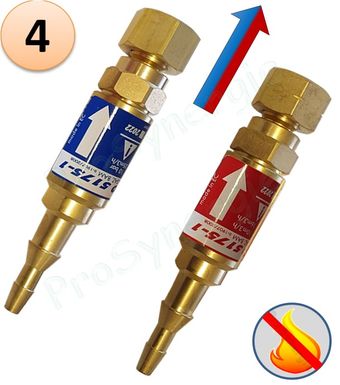 [RDS135619] PAIRE DE CLAPETS ANTI-RETOUR STOP FEU OXYGENE/ACETYLENE