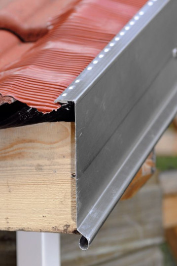[SOLIN-253] BANDE DE RIVE BISEAU  ZINC - BAVETTE ALUMINIUM SOUPLE ROUGE TUILE - 2m