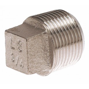 BOUCHON CARRE MALE BSP TYPE GAZ INOX 316L