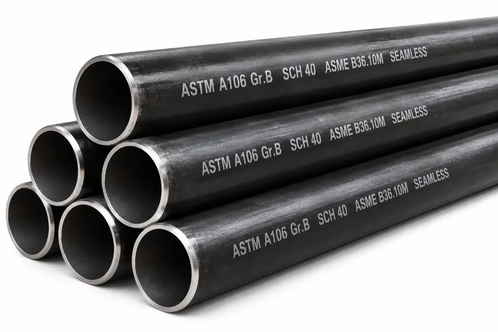[TACAS40-40] TUBE ACIER CARBONE SANS SOUDURE – ASTM A106 GR.B – SCH40 – ASME B36.10M ( en mètre linéaire) (DN40)