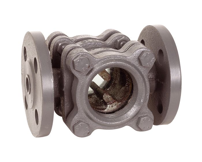 [CC13-40] VOYANT DE RETOUR CONDENSAT - CONTROLEUR DE CIRCULATION ACIER NOIR - DOUBLE GLACE - A BRIDE PN16 (DN 40)