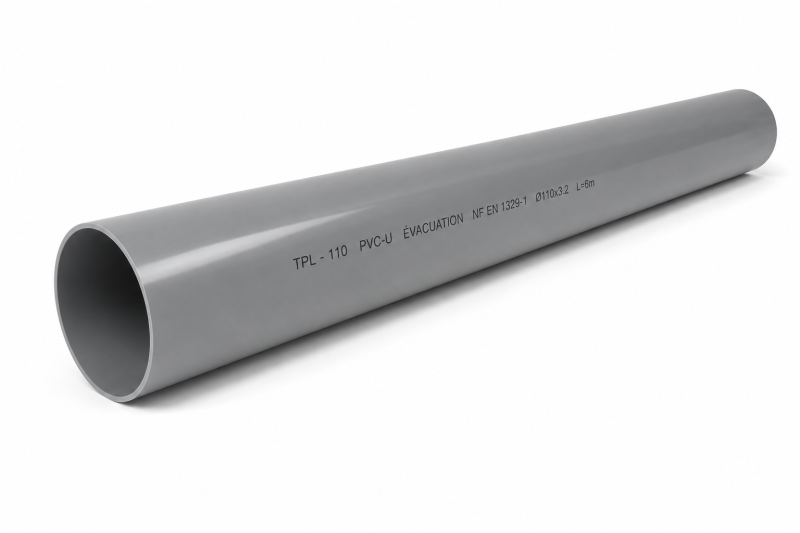 TUBE PVC EVACUATION A EXTREMITES LISSES ( TPL )