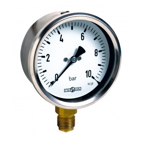 [AZT36780-M 14X20] MANOMETRE BOITIER BIMETAL SEC Ø 40 - RACCORD LAITON VERTICAL 1/8" (M 14X20)