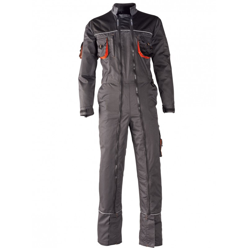 COMBINAISON DE TRAVAIL 1 ZIPS -GRIS/ORANGE (Gris/Orange / Taille: L, XXL)