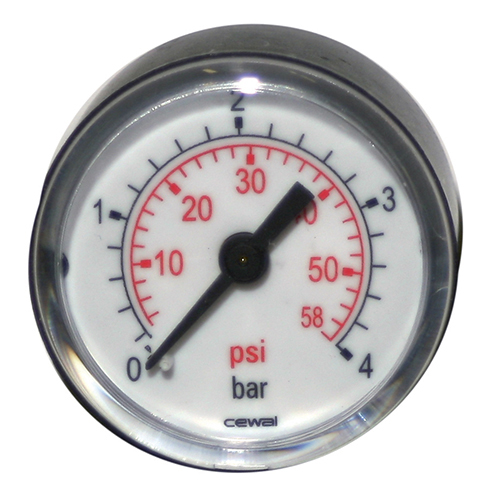 [MANSBM406AX-01.6] MANOMETRE BOITIER BIMETAL SEC Ø 40 - RACCORD LAITON AXIAL 1/8" (M 14X30)