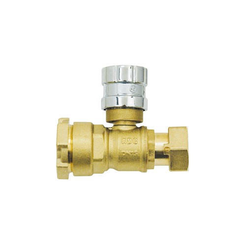 [ABSCE-32x3/4-B] VANNE A SPHERE POUR COMPTEUR D'EAU - DROITE A RACCORD INCORPORE - AVEC SYSTEME D'INVIOLABILITE MAGNETIQUE (M 10X20)