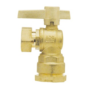 [ABSCE-50x1"1/2-D] VANNE A SPHERE POUR COMPTEUR D'EAU EQUERRE A RACCORD INCORPORE - AVEC VERROULLAGE DE LA POIGNEE (M 10X30)