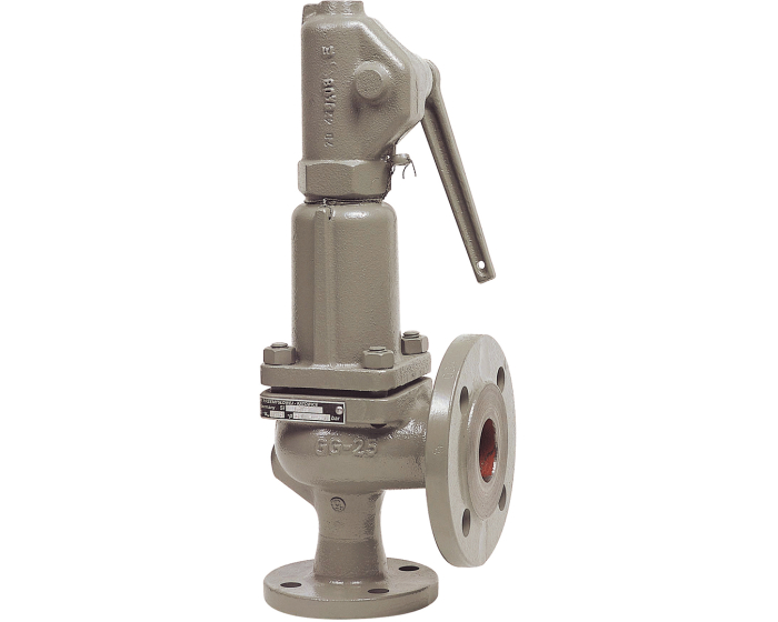 [SR3247-4025] SOUPAPE DE SUCURITE A BRIDE - A RESSORT AVEC LEVIER DE DECHARGE - CORPS FONTE DUCTILE -  CLAPET INOX - PN16 (40mm-25mm)