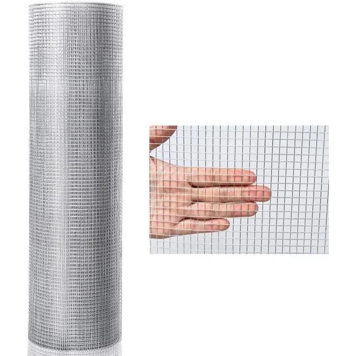 [GVMCG-1311] GRILLAGE SOUDE - SPECIAL VOLIERE ACIER GALVANISE - PETITE MAILLE CARRE - Larg. 1m - RLX 25m (DN 32)