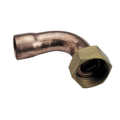 [24571-1512] COUDE ECROU PRISONNIER A JOINT PLAT - FEMELLE + DOUILLE CUIVRE (DN 65)