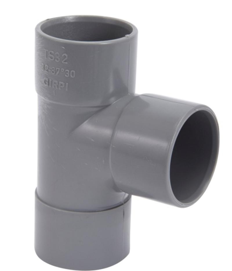 [CT87FF-32] TE EGAL PVC 87° A COLLER FEMELLE FEMELLE (Ø 32)