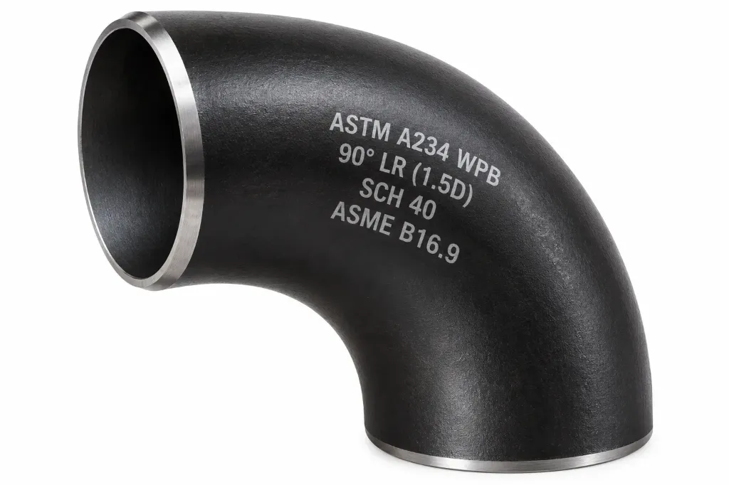 COUDE 90° LR 1,5D À SOUDER BW – ACIER CARBONE ASTM A234 WPB – SANS SOUDURE – SCH40