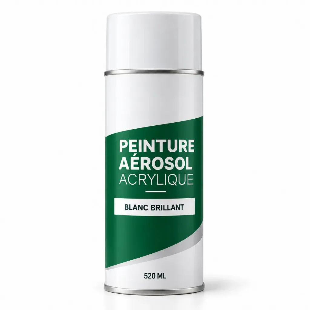 [PEAAB-520-BB] PEINTURE AÉROSOL ACRYLIQUE BRILLANTE – 520 ML (Blanc brillant)