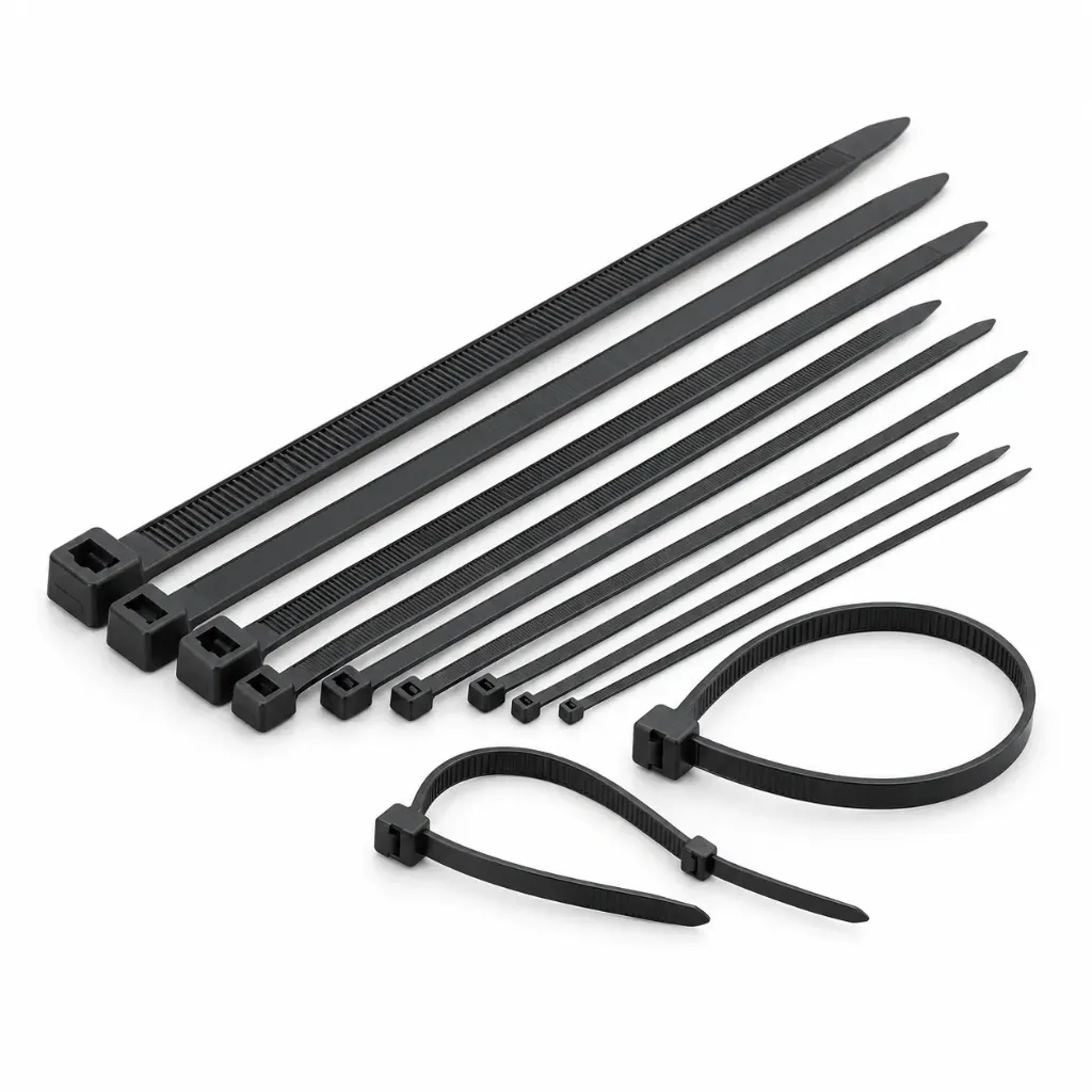 COLLIER DE SERRAGE CRANTÉ EN NYLON NOIR – SACHET DE 100