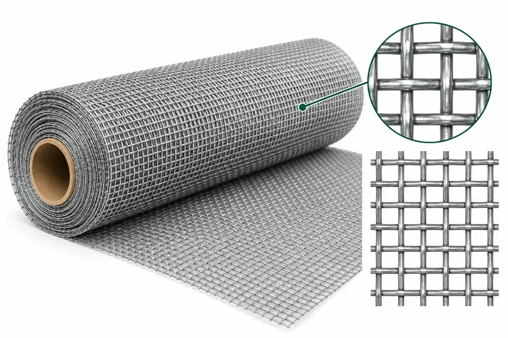 TOILE MÉTALLIQUE TISSÉE EN ACIER GALVANISÉ – TAMISAGE & CRIBLAGE (4,000 mm (4 000 µm), 2,000 mm (2 000 µm))