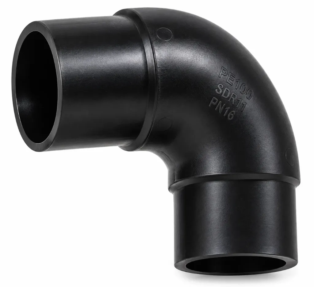 COUDE 90° LR À BOUTS LISSES – PE100 – SDR11 – PN16 – EN 12201-3
