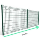 GRILLAGE RIGIDE DE SEPARATION PLASTIFIE VERT - PANNEAUX A PLIS TRELLIS SOUDE (2500 x 2000) - MAILLE ( 200x55) - Ø FIL 5mm