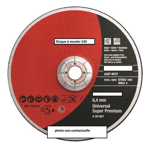 [DISK-DIAM-230] DISQUE A MEULER DIAM 230X6.5X22.2 - MAKASSI