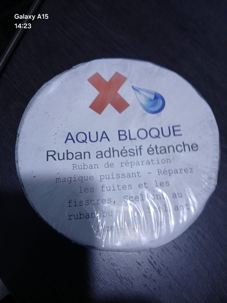 [AQUAB1] RUBAN ADHESIF ETANCHE ( 5cm x 5m) - AQUA BLOQUE