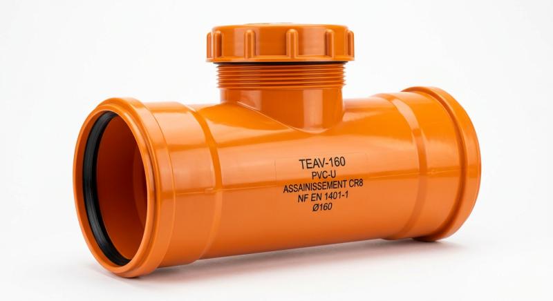 TE DE VISITE PVC ASSAINISSEMENT 90° FF A JOINT ( TEAV )