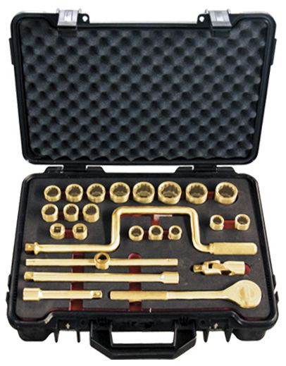 [128500] JEU DE DOUILLES ET ACCESSOIRES ANTI-ETINCELLES 24 PCS DE 1/2" Al-Br ALYCO