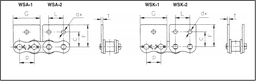 FIXATIONS CHAÎNE À ROULEAUX DE TRANSPORTEUS À PAS COURTS SÉRIE ASA (WSA-1 ET WSA-2) ET (WSK-1 ET WSK-2)