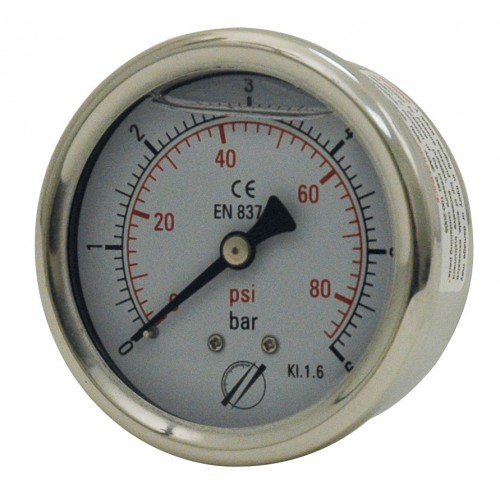 MANOMÈTRE GLYCERINE INOX DN63 AXIAL 1/4"- 63Ø