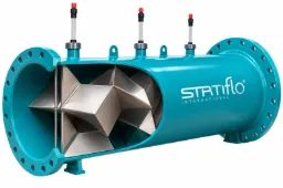 MÉLANGEUR STATIQUE EN LIGNE DN500 – PN10 – ACIER CARBONE REVÊTU ÉPOXY – 3 ÉLÉMENTS INOX 316L – 3 INJECTIONS DN25 – STATIFLO SERIES 650
