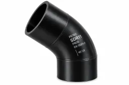 COUDE 45° LR À BOUTS LISSES – PE100 – SDR11 – PN16 – EN 12201-3